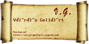 Vörös Gellért névjegykártya