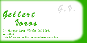 gellert voros business card